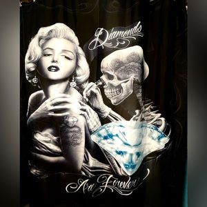 - Words of Marilyn  Diamonds are Forever Waterproof Shower Curtain